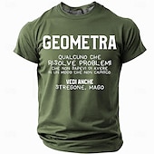tanie Zabavne koszulki męskie-Męskie Geometrysta Podkoszulek Krótki rękaw Podkoszulek Druk 3D Półgolf Okrągły dekolt Koszula Moda Codzienny Ulica Codzienny Czarny Czerwony Niebieski Lato Wiosna Na każdy sezon Odzież S M L XL XXL