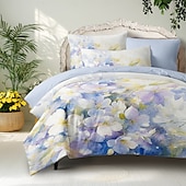 cheap 100% Cotton-Floral Duvet Cover Set 100% Cotton Soft and Breathable Bedding Featuring Colorful Flowers Lightweight and Durable Quilt Cover Comfortable for All Seasons Easy to Care