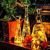 cheap Solar String Lights-Solar Wine Bottle Cork Light Diamond 20 LED Copper Wire Outdoor Waterproof Fairy Tale String Light Garden Wedding Courtyard Decoration 2m(78.74inch)