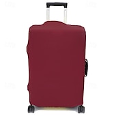 abordables almacenamiento de equipaje y viajes-Funda protectora para equipaje, funda elástica duradera de color sólido para maleta de viaje, funda de dacrón plegable lavable y a prueba de polvo para equipaje de mano. &amp;equipaje facturado