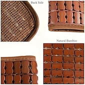 abordables Fundas de asiento para coche-Cojín de bambú para asiento de coche transpirable &amp;Cojín de asiento para exteriores cómodo y de material no textil, de ajuste universal, ideal para el verano.