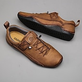 preiswerte Sneaker für Herren-Braune Casual-Sneaker für Herren – vielseitige Schlupfschuhe aus weichem Leder für Komfort im Alltag