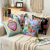 abordables Taies d&#039;Oreiller-Housse de coussin décoratif en forme de cœur 1PC housse de coussin carrée douce pour canapé pour chambre salon canapé chaise