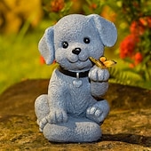 abordables Éclairage paysager-1 pièce de lumière décorative solaire d'extérieur pour chien, cour, jardin, parc, pelouse, chemin, lumineux, mignon, chien, paysage, cadeau, ornement