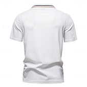 preiswerte Herren Elite Polo-Herren Farbblock Polo Strick-Polopullover Kurzarm Umlegekragen Formell Arbeit Sport &amp; Outdoor Stripe-Trim Streifen Rein Frühling Ganzjahres Weiß Dunkelrot Dunkelmarine