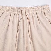 economico Vacanza-Per uomo Shorts Shorts di Lino Pantaloncini Estivi Shorts da Spiaggia Coulisse Elastico in vita Semplice Comodità Traspirante Lunghezza al ginocchio All&#039;aperto Quotidiano Spiaggia Vacanza Moda Nero