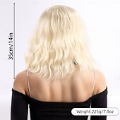 levne Syntetické trendy paruky-Syntetické paruky Bouncy Curl Curly Weave Střední část Asymentrický střih na stroji Paruka 14&quot; A1 Umělé vlasy Dámské Elastický Pohodlné Zářící barvy Zlatá