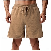 cheap Casual Shorts-Men&#039;s Athletic Shorts Sweat Shorts Shorts Summer Shorts Pocket Drawstring Elastic Waist Plain Comfort Breathable Short Outdoor Sports Classic Casual Black Navy Blue
