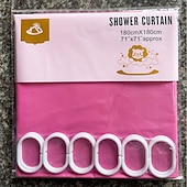 abordables Cortinas de ducha-Cortinas de ducha resistentes a moho cortina de ducha PEVA pesada e impermeable para baño con 12 ganchos plásticos blancos 180cm x 180cm