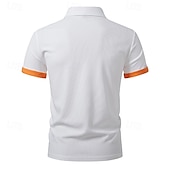 economico Polo classica da uomo-Per uomo Magliette Polo a Nido d&#039;Ape Maglia da golf Lavoro Casuale Bavero Manica Corta Essenziale Moderno Blocco di colori Patchwork Bottoni Estate Vestibilità regolare Nero Bianco Blu marino Verde