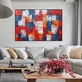 preiswerte Abstrakte Gemälde-handgefertigtes Ölgemälde auf Leinwand, Wandkunst, Dekoration, moderne abstrakte Farbblockstruktur für die Inneneinrichtung, aufgespanntes Gemälde zum Aufhängen / gerolltes rahmenloses, ungedehntes