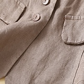 Χαμηλού Κόστους Βασικά Ψεύτικα Πουκάμισα-Γυναικεία Λινό από ψεύτικο βαμβάκι Τσέπη Κουμπιά Σκέτο Βασικό Καθημερινό Αμάνικο Λαιμόκοψη V Κανονικά μπλουζάκια Αργίες Εξόδου Μαύρο Πορτοκαλί Πράσινο του τριφυλλιού Χακί Μπεζ Καλοκαίρι