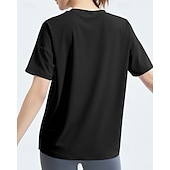 cheap Women&#039;s Shirt-US Open Women&#039;s Tops Sport Shirt Tennis Shirt Short Sleeve Split Side Split Tennis Golf Pickleball Crew Neck Solid Colored Top Black White Pink Tennis Clothing