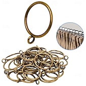 cheap Storage &amp; Organization-48 Pack Curtain Rings with Eyelets Metal Drapery Rings for Pinch Pleat Curtains Panels Drape Rings Fits Up to 1.2 in Curtains Rod 1.5 Inch I D Silver