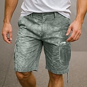 preiswerte Draussen-Herren Cargo-Shorts Outdoor Shorts Camping-Shorts Shorts mit Camouflage-Muster Wander-Shorts Mehrere Taschen Gerader Schnitt Batik Tarnung Feuchtigkeitsableitend tragbar Knielang Lässig Täglich Ferien
