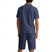 cheap Men&#039;s Classic Polo-Men&#039;s Golf Shirt Golf Polos Shirts Work Casual Lapel Short Sleeve Basic Modern Plain Buttons 2 Piece Summer Regular Fit Apricot Black White Navy Blue Light Grey Army Green Golf Shirt