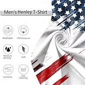 billige Flagg-Herre Flagg Stjerner og striper Singleter Henly-skjorte Ermeløs Årgang Mote Designer utendørs Avslappet Daglig Sommer Vår &amp; Vinter 1 2 3 Henley Henley T-skjorte