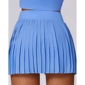 cheap Women&#039;s Skirts &amp; Skorts-US Open Women&#039;s Tennis Skirts Tennis Skirts with Shorts Pleated Side Split Quick Dry Tennis Golf Pickleball Solid Colored Bottoms Black White Blue Tennis Clothing