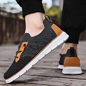 cheap Men&#039;s Sneakers-Men&#039;s Knit Athletic Sneakers – Lightweight Breathable Running and Walking Shoes for Gym, Work and Travel
