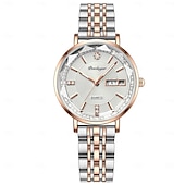 cheap Quartz Watches-Women Quartz Watch Wrist Watch Retro Vintage Rhinestone Wristwatch Luminous Calendar Date Week Waterproof Stainless Steel Watch