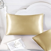 cheap Sheets &amp; Pillowcase-Satin Envelope Zipperless Pillowcase Simulated Silk Cold Feeling Pillowcase Pillow Cover
