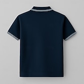  Homens Pólo Trabalho O negócio Coleira de gaivota Manga Curta Férias Vintage Xadrez Botões Estampado Verão Primavera Normal Azul Marinha Pólo
