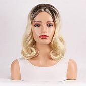 cheap Synthetic Trendy Wigs-Synthetic Wig Wavy Curly Weave Middle Part Asymmetrical Machine Made Wig 30 inch A1 Synthetic Hair Women&#039;s Classic Comfortable Color Gradient Mixed Color