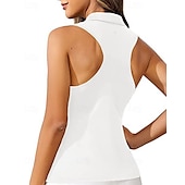 cheap Women&#039;s Shirt-US Open Women&#039;s Workout Tank Top Sport Shirt Sports Tank Top Tank Top Sleeveless Zipper Quick Dry Tennis Golf Pickleball Zip Collar Solid Colored Tank Back Black White Pink Spandex Tennis Clothing