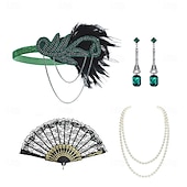 billige Tilbehør og mer-1920-tallet Den store Gatsby Flapperpannebånd i 1920-stil Den store Gatsby Fjær Kontor / Bedrift Glitrende glitter Krystall / Rhinstein Kostyme Dame Karneval Valentinsdag Maskerade Festkveldsklær