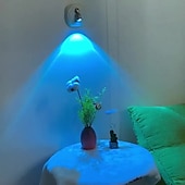 abordables Lumières de rondelle-Lot de 2 spots muraux colorés RVB à intensité variable, éclairage mural avec télécommande, batterie rechargeable USB, éclairage d&#039;ambiance réglable et couleur variable