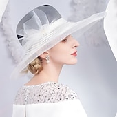 Χαμηλού Κόστους Καπέλα Γιορτής-Καπέλα Λινάρι Ίνα Κλος καπέλο Τύπου bucket Καπελίνα Γάμου Πάρτι Τσαγιού Κομψό Γάμος Με Φιόγκος Κόψιμο Ακουστικό Καπέλα