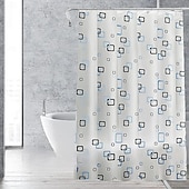 abordables Cortinas de ducha-Cortina de Ducha Forro PEVA Impermeable 12 Ganchos Decoración de Baño Estilo Nórdico Impresión de Triángulo/Cuadro de Playa y Océano