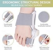 economico Correttore alluce valgo-Correttore per alluce valgo per donne e uomini 2 in 1 regolabile, tutore per alluce valgo, raddrizzatore per dita a martello, comodo ed efficace, doppia correzione, 1 set