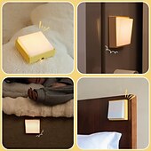 abordables 123496-Veilleuse fantaisie sans fil à intensité variable, applique murale magnétique portable à piles rechargeable, design à bascule, pour chambre à coucher, chambre d&#039;enfant, salle de bain, couloir, cuisine