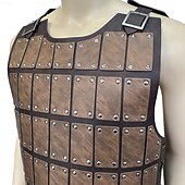 levne brnění-Retro Středověké Renesanční Zbraně a výzbroj Maškarní Hrudník Válečník Viking Shieldmaiden Cvočky Pevná barva Maškarní kostým Pánské Viking předvečer Všech svatých Karneval Plesová maškaráda Výkon