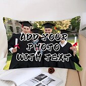 economico Regali personalizzati-Copripiumino lombare personalizzato aggiungi la tua immagine miglior regalo di laurea design fotografico personalizzato copripiumino cuscino alla moda casual 1pc