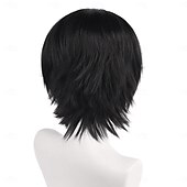 economico Parrucche Anime-hazbin hotel parrucca sintetica hesco micro locs lisci parrucca asimmetrica con riga profonda 14 pollici a1 capelli sintetici da donna cool classico confortevole nero