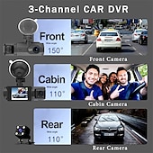 cheap Car DVR-1080P Full HD WIFI Car Dashcam 3 Channel Recording Front Left Right Rear Night Vision Loop Recording 24H Parking Monitor