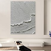 お買い得  抽象画-手作りの油絵キャンバス壁アート装飾シンプルな抽象的なテクスチャ海の波ホームデコレーション用ストレッチフレーム吊り下げ絵画/ロールフレームレス未ストレッチ絵画