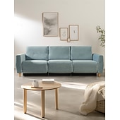 abordables Funda de sofá-Funda de sofá de terciopelo acolchado de color liso, protector de muebles