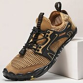 voordelige Herensneakers-Voor heren Sneakers Rivierschoenen Canyoning Casual Dagelijks PU Leder Netstof Ademend Comfortabel Anti-slip Veters Zwart Bruin Groen Zomer Lente