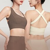 economico Reggiseni sportivi &amp; gilet-Per donna Reggiseno sportivo Girocollo Asciugatura Rapida Leggero Traspirante Retro incrociato Senza Maniche Sostegno leggero Gli sport Tinta unica Reggiseni sportivi Per Allenamento in Palestra