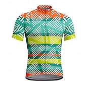 cheap Men&#039;s Jerseys-Men&#039;s Cycling Jersey Short Sleeve Bike Tee Tshirt Jersey Top with 3 Rear Pockets UV Resistant Breathable Quick Dry Front Zipper Green Sports Clothing Apparel
