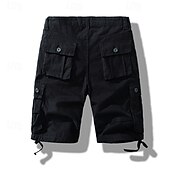preiswerte Klassiker-Herren Cargo-Shorts Shorts Sommershorts Mehrere Taschen Klappentasche Einfach Komfort tragbar Knielang Outdoor Sport Täglich Mode Lässig Schwarz Gelb
