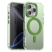 billige iPhone-etuier-Magnetisk adsorpsjonsdeksel AirTag iPhone 16/15/14/13/12 Pro Max Plus PC Metall sjokkbeskyttende bakdeksel med trådløs lading og kamerabeskyttelse