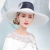 Χαμηλού Κόστους Καπέλα Γιορτής-Καπέλα Λινάρι Ίνα Κλος καπέλο Τύπου bucket Καπελίνα Γάμου Πάρτι Τσαγιού Κομψό Γάμος Με Φιόγκος Κόψιμο Ακουστικό Καπέλα