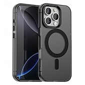 billige iPhone-etuier-Magnetisk adsorpsjonsdeksel AirTag iPhone 16/15/14/13/12 Pro Max Plus PC Metall sjokkbeskyttende bakdeksel med trådløs lading og kamerabeskyttelse