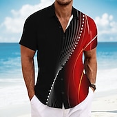voordelige Geometrisch patroon-Voor heren Geometrisch Overgangskleur Abstracte kunst Overhemd Zomer overhemd Overhemd met knopen Korte mouw Mode-casual Buiten Vakantie Dagelijks gebruik Zomer Strijkijzer 3D-afdrukken Linnenachtig