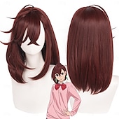 זול פאות אנימה-פאות סינתטיות Ayase Momo ישר קינקי טבעי תספורת אסימטרית עמוק הפרידה הוכן באמצעות מכונה פאה 16 אינץ&#039; A1 שיער סינטטי בגדי ריקוד נשים חמוד קלאסי נוח צבעים מרובים