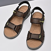 お買い得  アウトドアサンダル-調節可能なベルクロストラップとクッション性のあるフットベッドを備えたメンズスポーツサンダル。アウトドアやハイキングに最適な耐久性のある履物です。